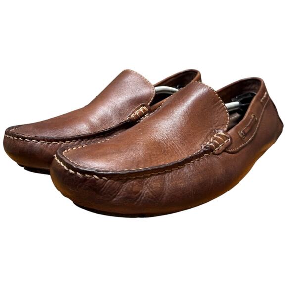 VIA SPIGA Drive Along Men\'s 9.5 Brown Genuine Leather Driving Casual Shoes main image 5